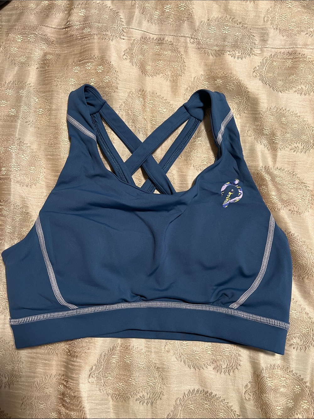 Peloton Navy Blue Crisscross Sports Bra